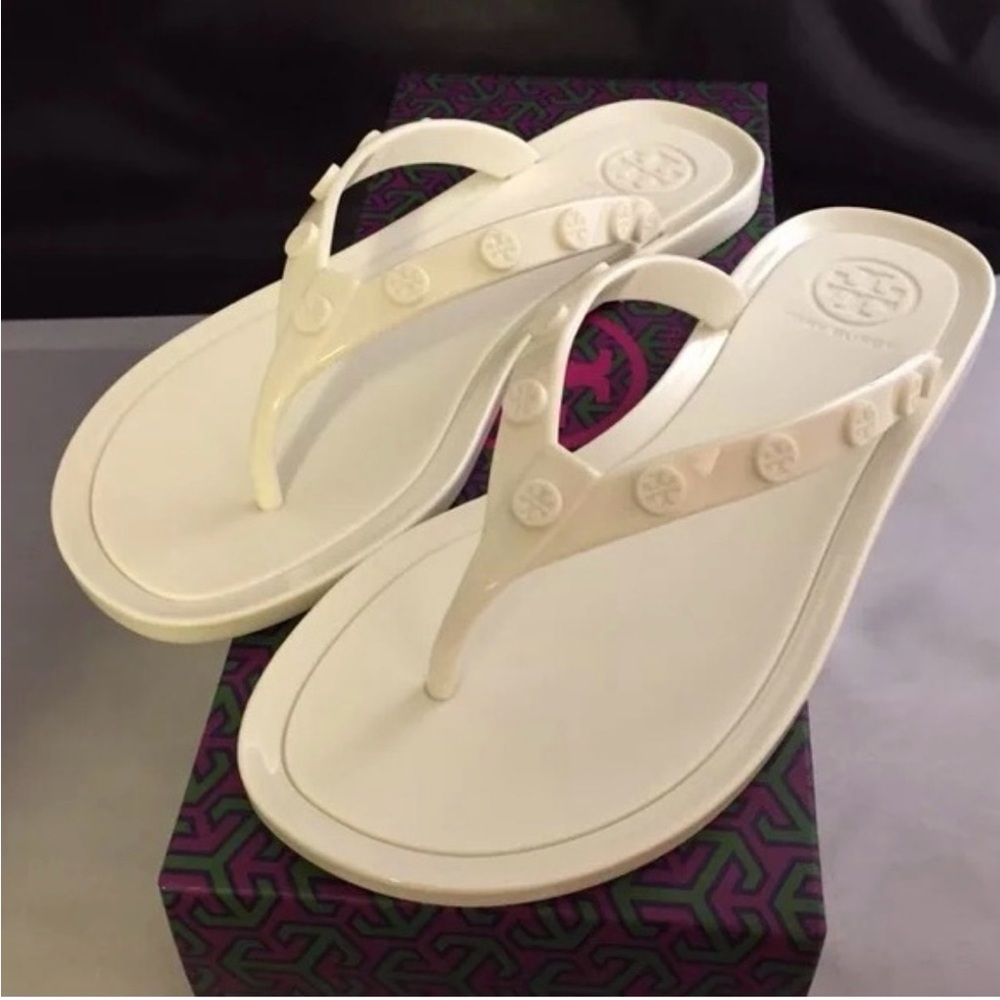 Tory Burch Logo Studded Jelly Sandals